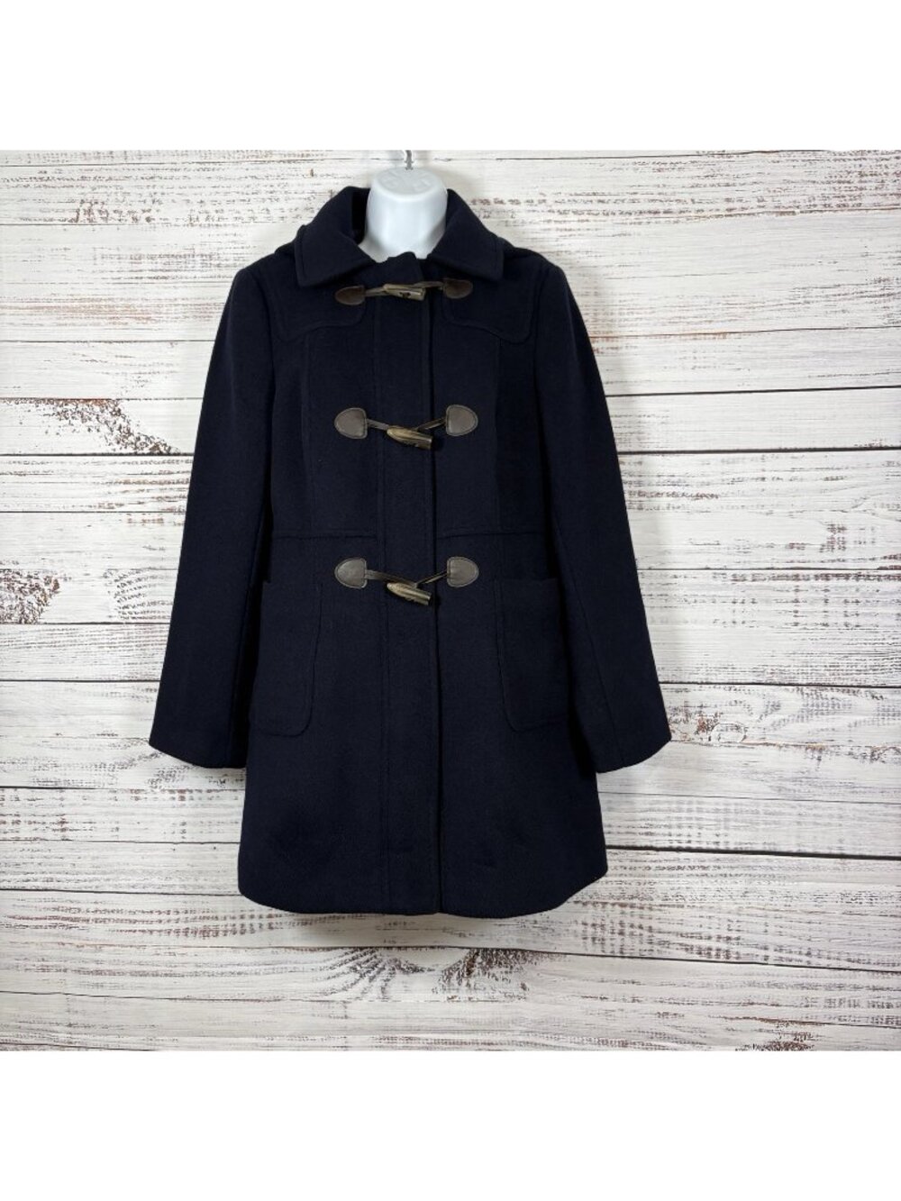 Talbots Navy Zipper Toggle Thinsulate Wool Blend Pea Coat